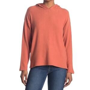 CENY Women's Pullover Hoodie Large Rust NEW Drop Shoulder Lightweight Fleece